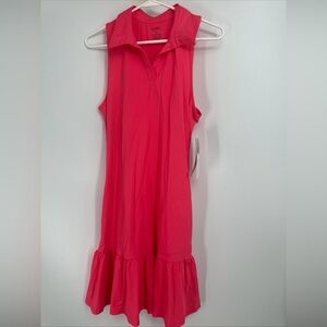 X by Gottex Golf Tennis Coral Collared Tiered Dress Sz M